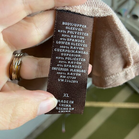 Knox Rose Size Xl Blouse Neutral Pink V Neck Flared Sleeves Studded Hippie Boho - Picture 5 of 8